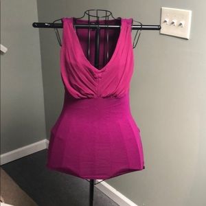 Purple sleeveless blouse